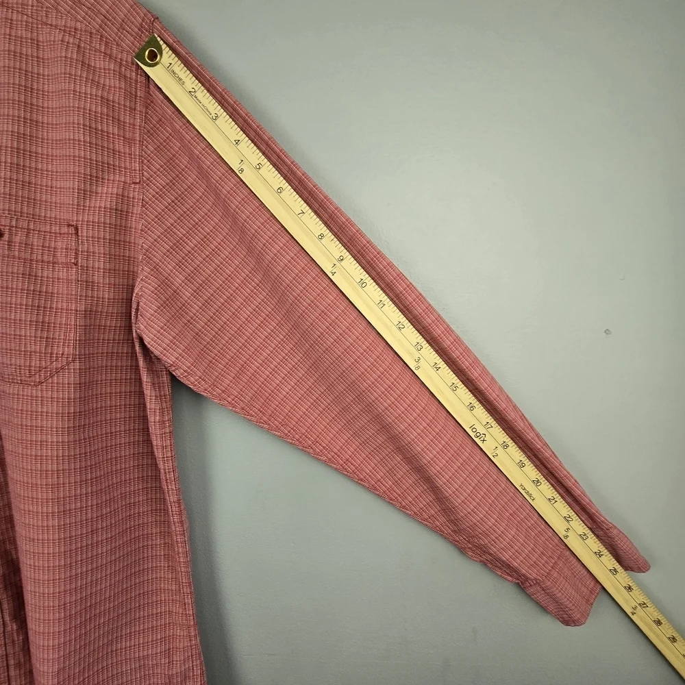 THE NORTH FACE Casual Button Down Long Sleeve Red Shirt Men Size L Preppy Office